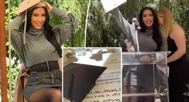 Kim Kardashian graduates law school after 6 years in surprise backyard commencement ceremony