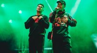 Kneecap performing at Glastonbury Festival.