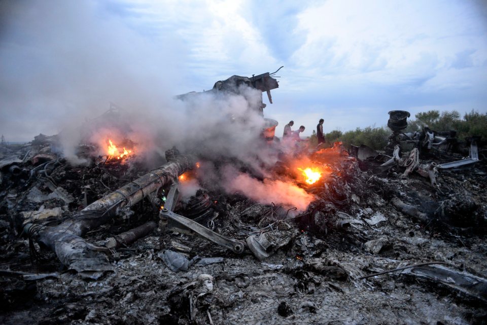 Debris from the Malaysia Airlines Flight 17 crash.