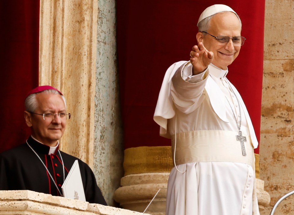 Pope Leo XIV giving a blessing.