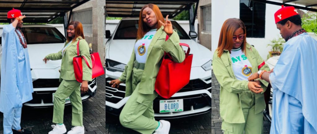 Proud husband, BLord shares pics as wife goes for NYSC after graduating from medical school -