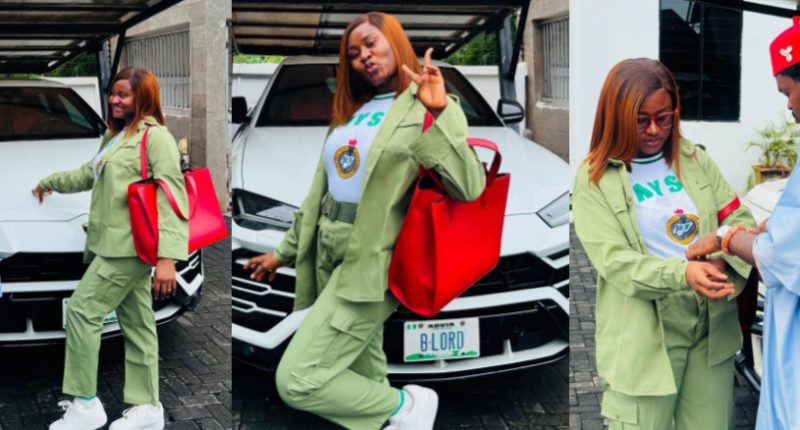 Proud husband, BLord shares pics as wife goes for NYSC after graduating from medical school -