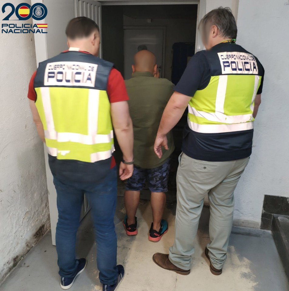 Police officers arresting a suspect.