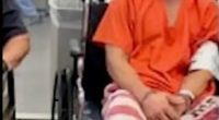 Injured inmate in wheelchair.