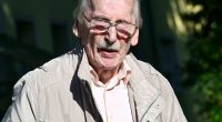 Gregor Formanek, 98, outside his home.