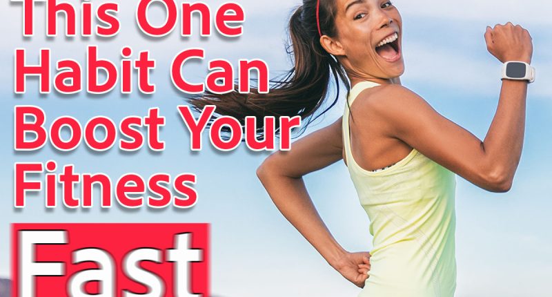 Fun fitness workout personal trainer athlete woman happy making goofy face excited while running funny to motivate. Exercise outside to burn fat training outdoor on trail run in nature banner.