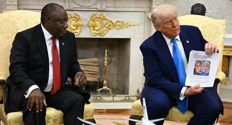 Trump shames South African president by playing 'white genocide' video