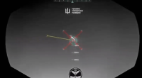Drone feed showing distance and direction.