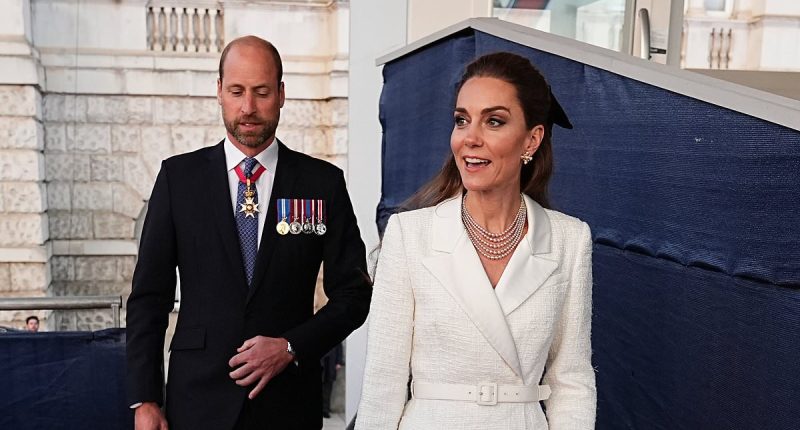 William and Kate beam as they step out for VE Day concert
