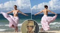 Bikini-clad Jennifer Lopez lets loose frolicking on the beach: ‘That free feeling’