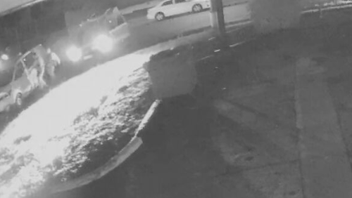 The moment the 28-year-old and a woman were arrested outside a petrol station.