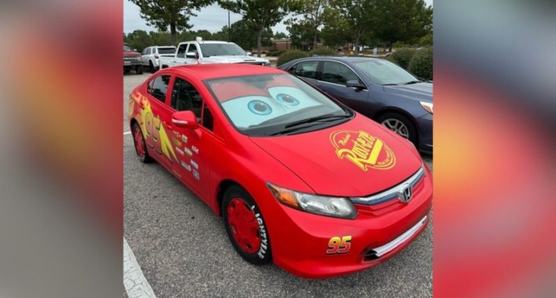 Car painted to look like 'Lightning McQueen' totaled in crash