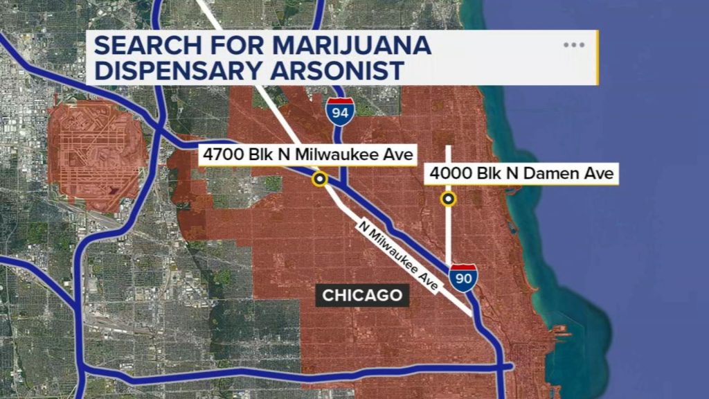 Chicago crime: Police searching for arson suspect in Molotov cocktail attacks to cannabis dispensaries on Milwaukee, Damen avenues
