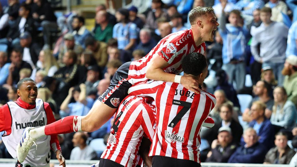 Coventry 1-2 Sunderland: Eliezer Mayenda hits 88th-minute winner to put Black Cats in control of Championship play-off semi-final
