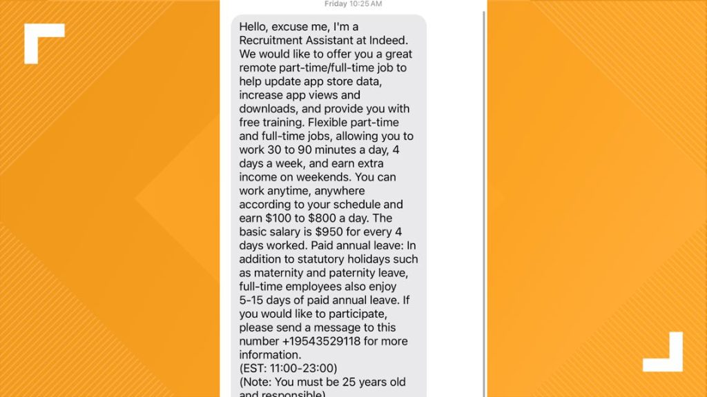 Cybersecurity experts warn about job offer text scams