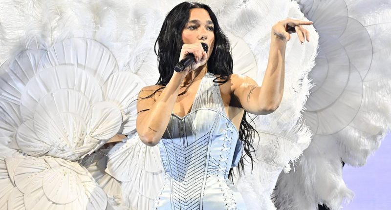 Dua Lipa puts on a racy display with incredible figure in France
