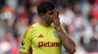 Emiliano Martinez is shown a straight RED CARD for a bizarre BLOCK on Rasmus Hojlund as Aston Villa's quest for Champions League football takes a damaging blow at Manchester United