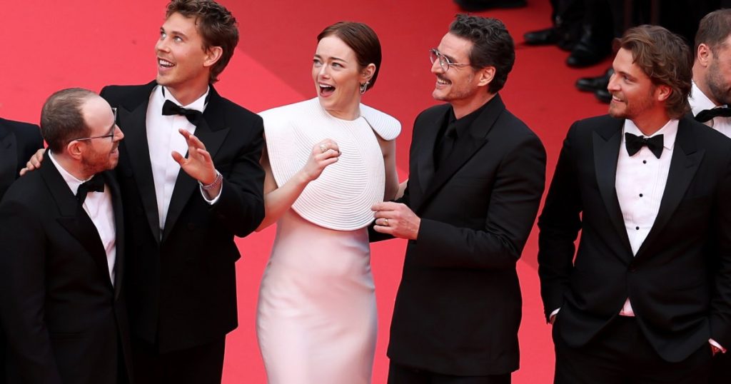 Emma Stone and Pedro Pascal Cower From Bee During Cannes Red Carpet