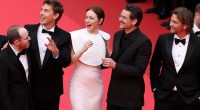 Emma Stone and Pedro Pascal Cower From Bee During Cannes Red Carpet