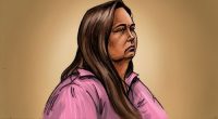 A courtroom sketch of Erin Patterson.