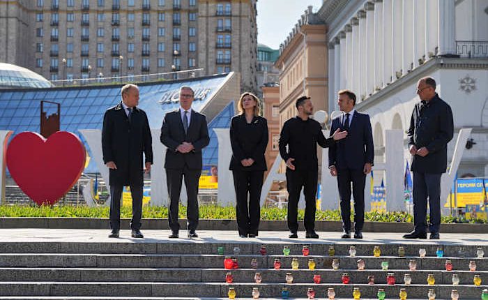 European leaders arrive in Kyiv amid push for 30-day ceasefire