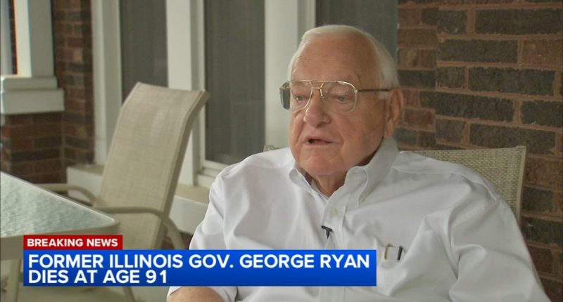 Former Illinois Governor George Ryan dead at 91, recently moved into hospice care, former House Republican leader Jim Durkin says