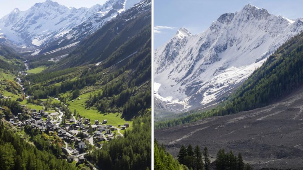 Glacier collapse destroys 90% of Alpine village in Switzerland