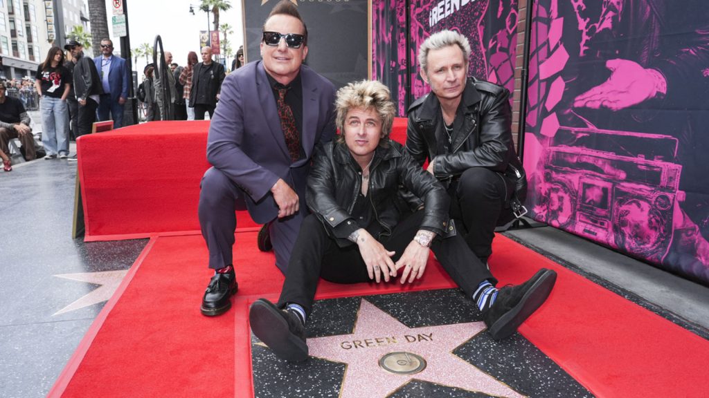 Green Day honored with star on Hollywood Walk of Fame