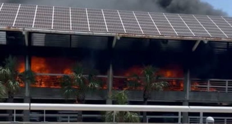 JAX airport closes following multi-vehicle fire in parking garage