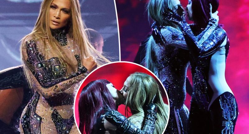 Jennifer Lopez locks lips with backup dancers in electric AMAs 2025 opening performance