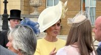 Kate welcomes grieving parents of teen photographer Liz Hatton who died of cancer aged 17 at Buckingham Palace Garden Party
