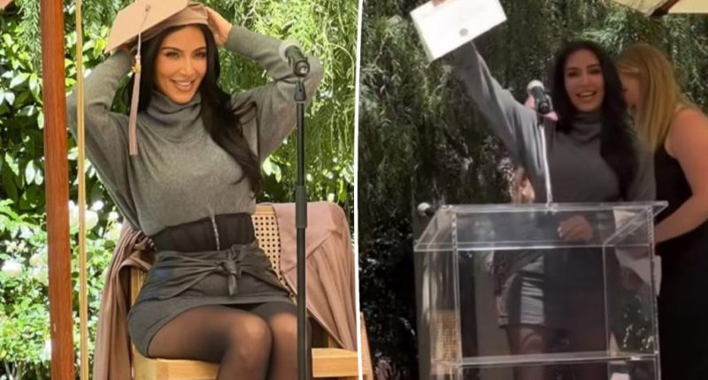 Kim Kardashian celebrates ‘finally’ earning law degree after 6 years at surprise graduation ceremony