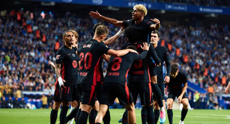 Lamine Yamal stunner delivers LaLiga title for Barcelona at the home of their rivals... who turn on the sprinklers to dampen celebrations as Hansi Flick FUMES at his players