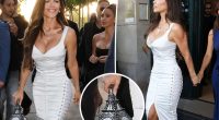 Lauren Sánchez pairs $6,000 Eiffel Tower purse with bridal-white corset and lace-up skirt during Paris bachelorette