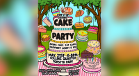 Loop It Up Savannah holding cake party fundraiser