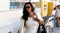 Maya Jama arrives at Ibiza airport to collect her case