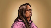 A courtroom sketch of Erin Patterson.