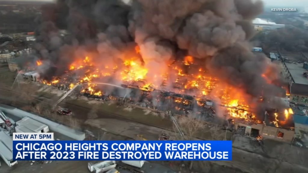 Morgan Li Chicago Heights, Illinois manufacturing warehouse reopens after destructive 2023 fire