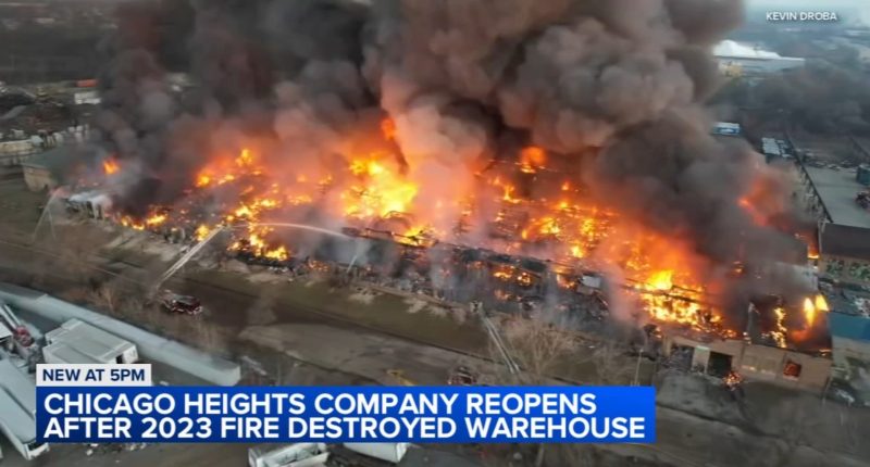 Morgan Li Chicago Heights, Illinois manufacturing warehouse reopens after destructive 2023 fire