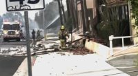 Police and firefighters respond to a car explosion rocking the California city of Palm Springs