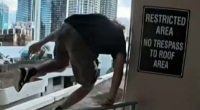 An online video has brought to light a series of dangerous stunts by a trio on the Gold Coast.The video, posted to social media, shows the individuals allegedly breaking into the Sands Apartment building before jumping between the roofs of buildings.