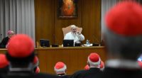 Pope Leo XIV met with cardinals in the Vatican's synod hall – a deviation from the typical location for the first meeting with cardinals, which is usually held in the apostolic palace.
