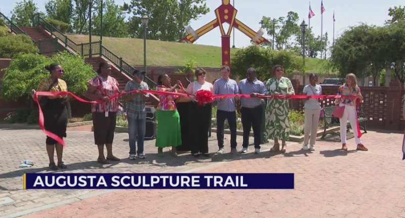 Ribbon cutting unveils new additions to Augusta Sculpture Trail