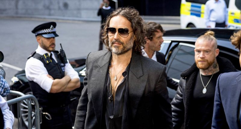 Russell Brand arrives at London court to face rape and sexual assault charges