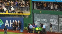 The 20-year-old man who fell to the warning track at a Pirates game is awake