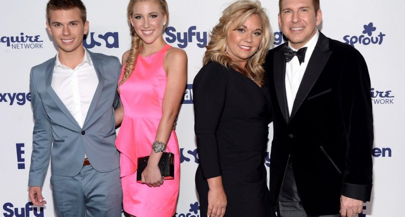FILE - "Chrisley Knows Best" cast members from left, Chase Chrisley, Savannah Crisley, Julie Crisley and Todd Chrisley attend the NBCUniversal Cable Entertainment 2014 Upfront at the Javits Center on Thursday, May 15, 2014, in New York. (Photo by Evan Agostini/Invision/AP, File)