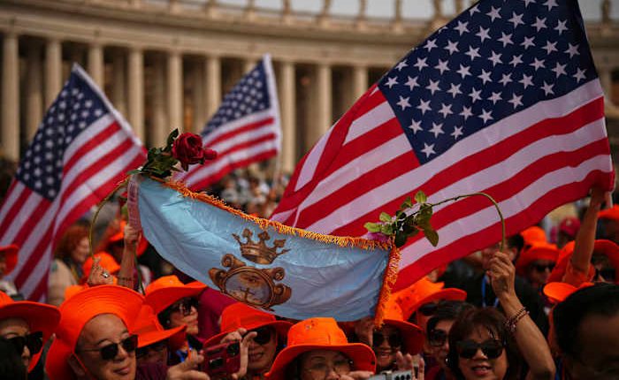Whoops, waves, tears: Faithful react to Pope Leo's first Sunday blessing in St. Peter's Sqaure