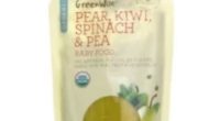 GreenWise baby food pouch of pear, kiwi, spinach, and pea.