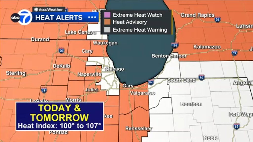 Chicago weather LIVE: Heat Advisory for area, Extreme Heat Warning for all of Cook County Saturday, heat index to 107 in forecast