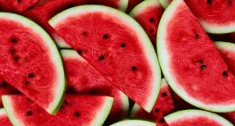 Large juicy ripe red watermelon slices